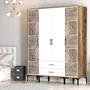 Hanah Home Armario Kumsal PTP Nogal y Blanco
